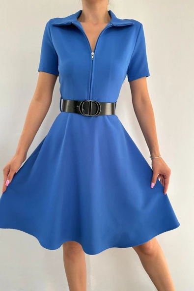 Saks Kemerli Spor Elbise - Resim 3