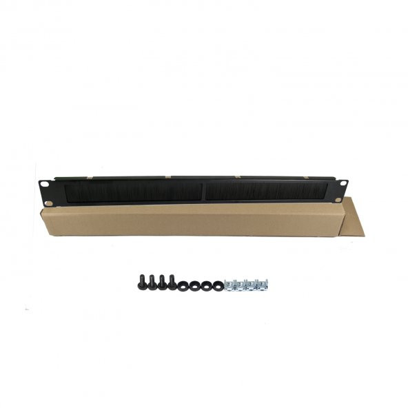 "2Lİ KUTU" RACK KABİN 19" 1U FIRÇALI ÇİFT BÖLMELİ FIRÇALI ORGANIZER