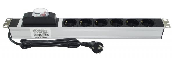 CantekStore PDU 19" 1U 6 LI (16A) SİGORTALIPRİZ GRUBU RACK KABİN - 2