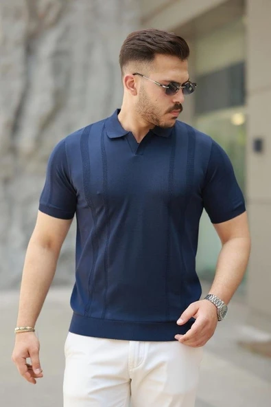 Erkek Hemşire Yaka Kısa Kollu Tişört - Resim 5