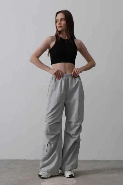 Paraşüt Cargo Pantolon - Gri - Resim 4