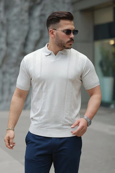 Erkek Hemşire Yaka Kısa Kollu Tişört - Resim 5