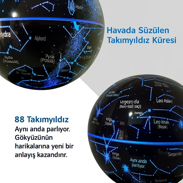 Manyetik Yüzen Gezegen Lamba  Masanıza Şıklık ve Uzayın Büyüsünü Getirin - 2