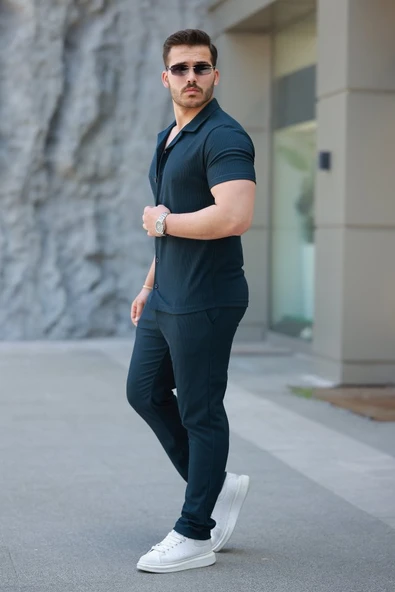 Erkek Ottoman Kumaş Pantolon Gömlek Takım - 3