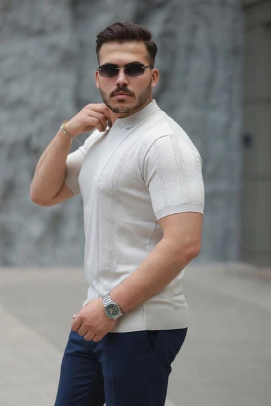 Erkek Hemşire Yaka Kısa Kollu Tişört - Resim 4