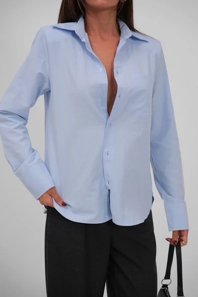 Vatkalı Oversize Gömlek - Resim 4