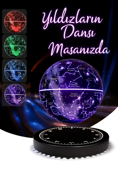 Manyetik Yüzen Gezegen Lamba  Masanıza Şıklık ve Uzayın Büyüsünü Getirin