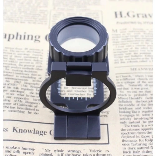 Tekstilciler Için  Kumaş Kontrolü Büyüteç,katlanan, Metal 15x Büyütme - 3