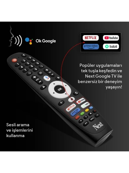 Next YE-58GFSG8 58" 147 Ekran Uydu Alıcılı 4K Ultra HD Google QLED TV - Resim 3