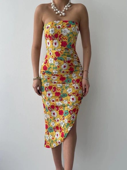 Emelıe Straplez Elbise - Resim 2