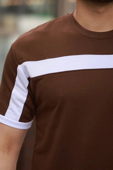 Erkek şerit Detaylı Kısa Kollu T-shirt - Resim 3