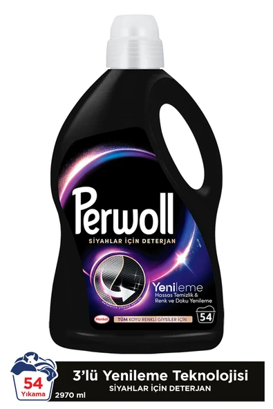 Perwoll Sıvı Deterjan Yenileme Siyah Çamaşır 2.97L – Siyahlar İçin 54 Yıkama Gücü - 1