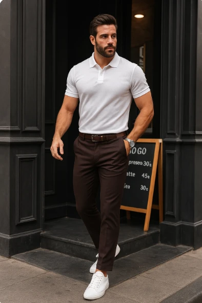 Erkek Düz Kesim Bilek Boy Kumaş Pantolon ürün görseli 1