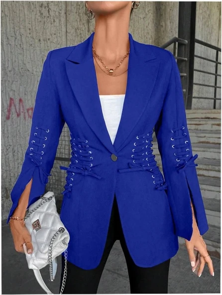 Bağcık Detaylı Tasarım Ceket - Resim 2