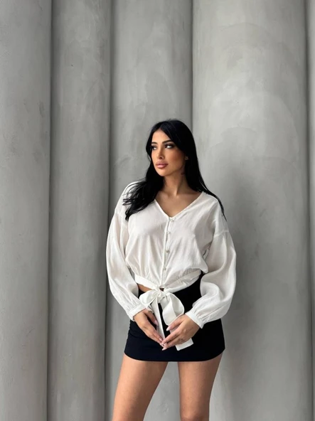 Bağlama Detaylı Gömlek ürün görseli 1