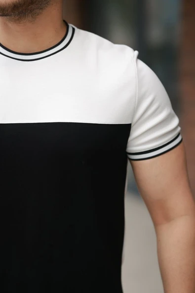 Erkek Parçalı Renk Kısa Kollu Tişört - Resim 3