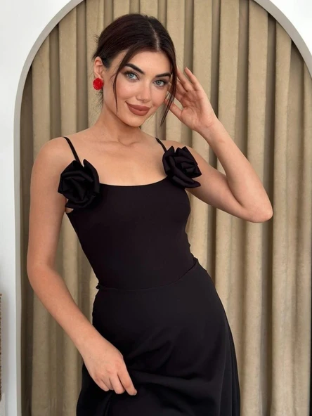 Matilda Gül İp Askılı Elbise ürün görseli 1