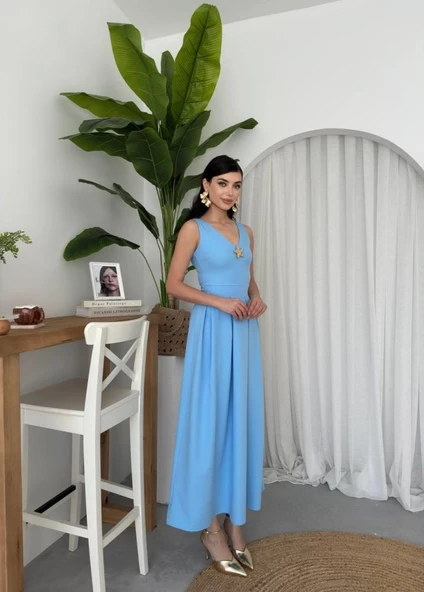 Late Yıldız Detaylı Elbise - Resim 6