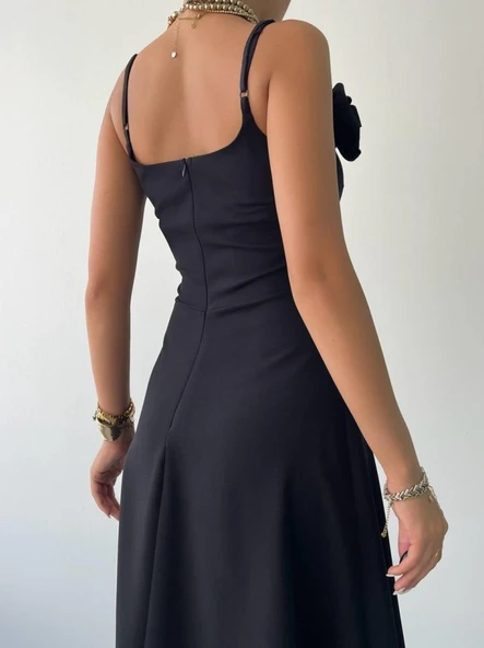 Matilda Gül İp Askılı Elbise - Resim 4