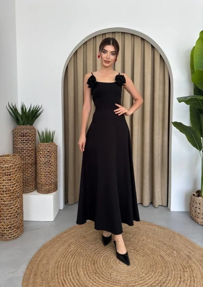 Matilda Gül İp Askılı Elbise - Resim 3