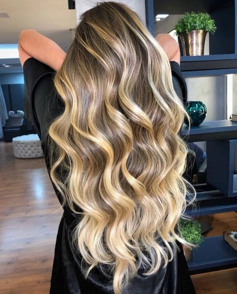 HairPim Professional (0.8 Gr) Açık Dore Kumral Ombre 50 Adet 70 Cm Yeni Nesil Kaynak Saç HP377