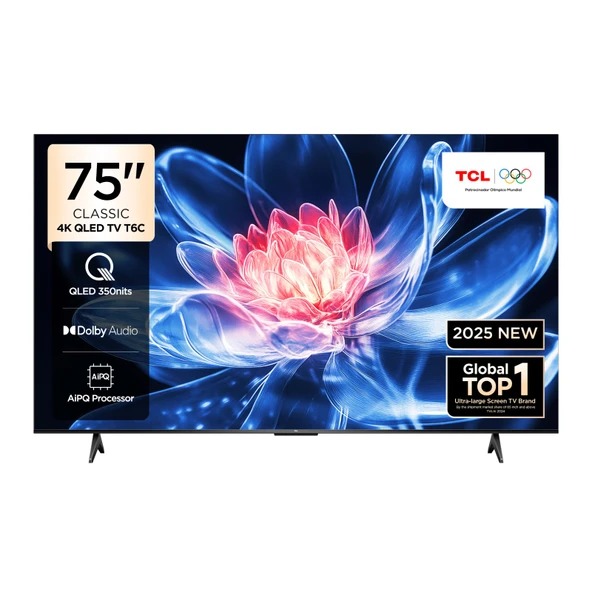 TCL 75T6CGTV 4K  UHD   QLED 75"  GOOGLE TV ürün görseli 1