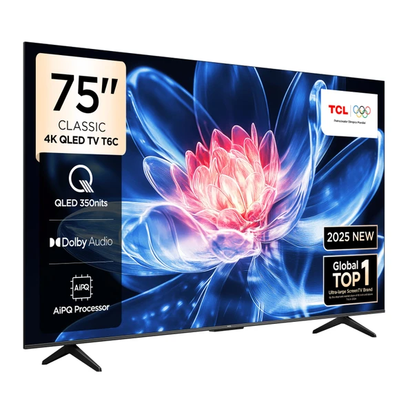 TCL 75T6CGTV 4K  UHD   QLED 75"  GOOGLE TV - Resim 2