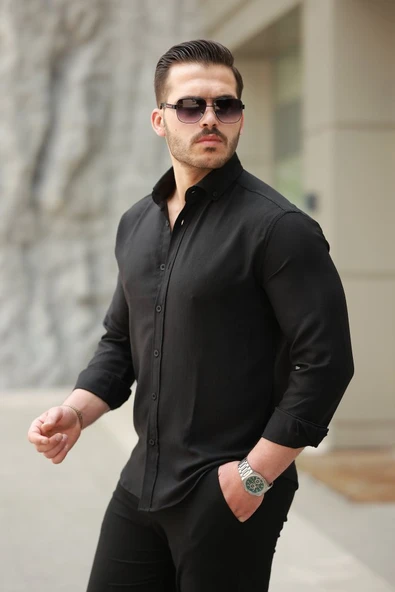 Erkek Uzun Kollu Gömlek - Resim 2