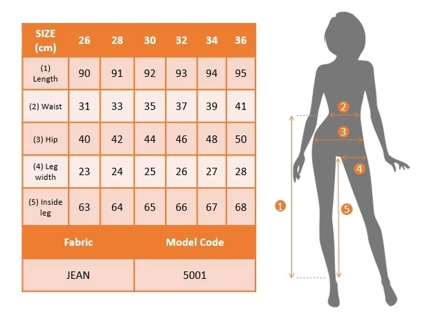Yüksek Bel Likralı Jean Pantolon 90 Cm - Resim 9
