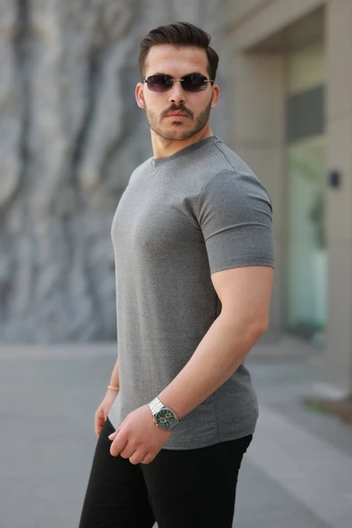 Erkek Basic Kısa Kollu Tişört - Resim 2