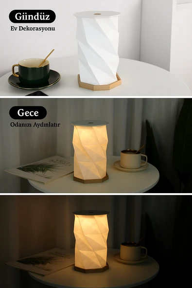 Taşınabilir Dekoratif Katlanabilir Dokunmatik LED Masa Lambası  USB Şarjlı - 4