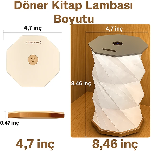 Taşınabilir Dekoratif Katlanabilir Dokunmatik LED Masa Lambası  USB Şarjlı - 5