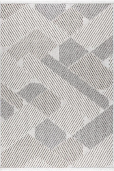 Pastel Halı Loop 342A Kemik Gri Serisi Salon Oturma Yatak Odası Halısı ürün görseli 1