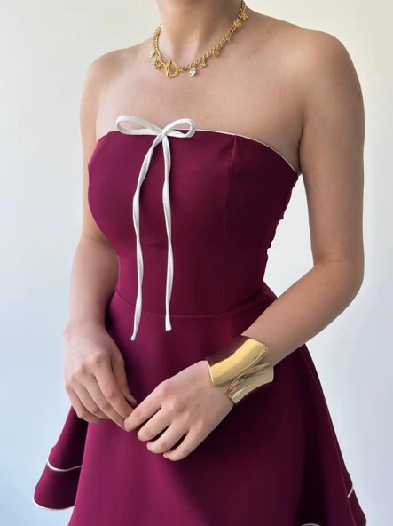 Yuna Straplez Elbise - Resim 7