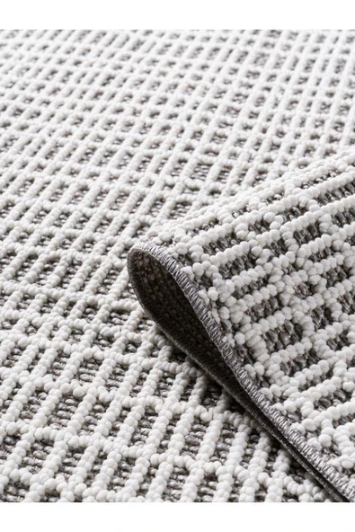 Pastel Halı Loop 342A Kemik Gri Serisi Salon Oturma Yatak Odası Halısı - Resim 2