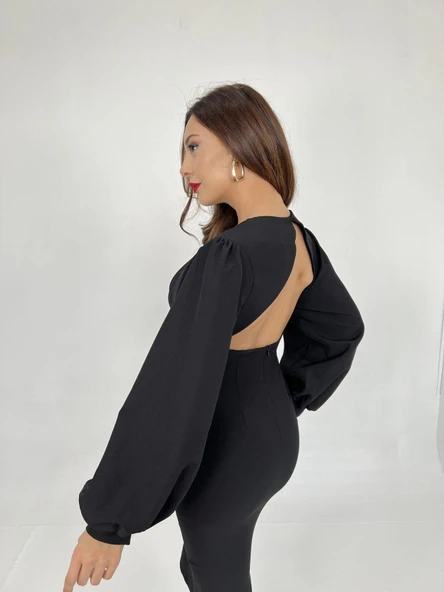 6530 ELBİSE-SİYAH - Resim 4