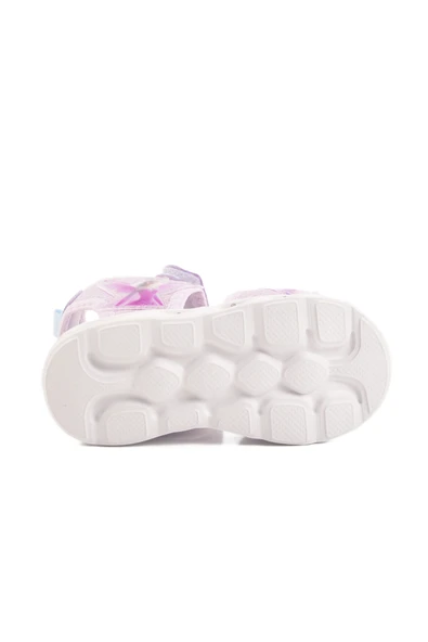 Ayakmod Lila Cırtlı Işıklı Kız Bebek Sandalet 018129 B - Resim 5