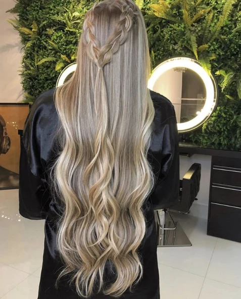 HairPim Professional (0.8 Gr) Bej Sarı Doğal Sombre 50 Adet 70 Cm Yeni Nesil Kaynak Saç HP465 ürün görseli 1
