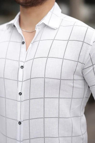 Erkek Kare Desenli Gömlek - Resim 2