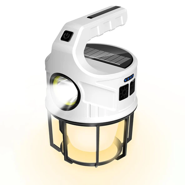 PowerMaster KL-537A Solar 6 Fonksiyonlu El Feneri Işıldak