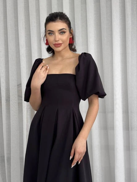 Benjamin Çan Etekli Midi Boy Elbise - Resim 3