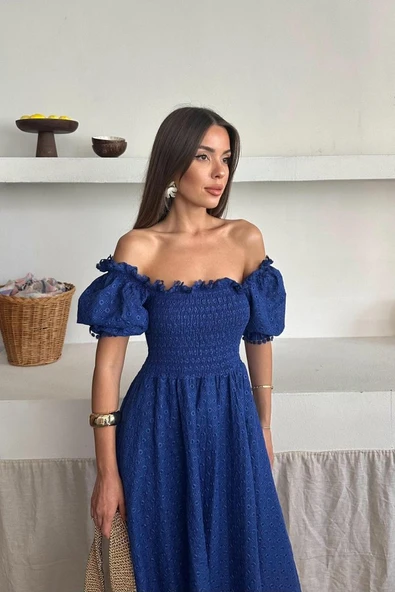 Saks Gipeli Brode Elbise - Resim 4