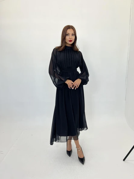 6297 ELBİSE-SİYAH - Resim 4