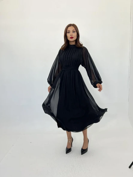 6297 ELBİSE-SİYAH - Resim 2