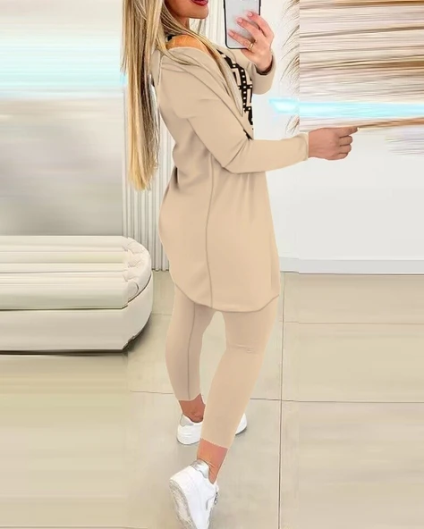 Kadın Uzun Kollu Krep üçlü Takım - Resim 3