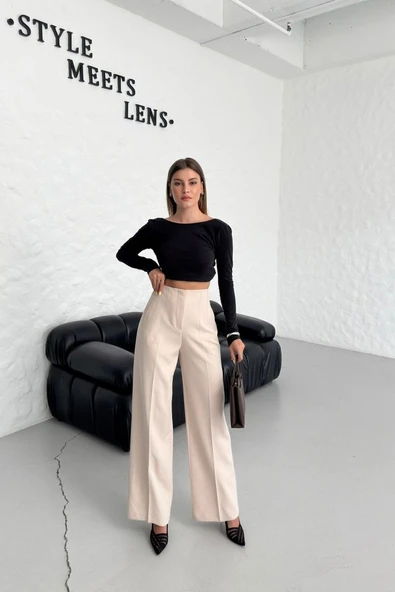 Yüksek Bel Pensli̇ Palazzo Pantolon ürün görseli 1