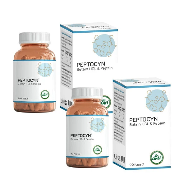 Anti Peptocyn® Betain Hcl, Pepsin 90 Kapsül x 2 Adet