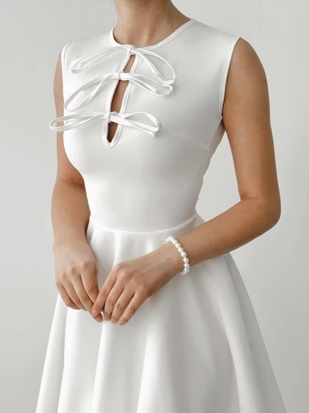 Perp Fiyonk Detaylı Elbise - Resim 7