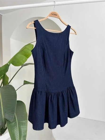 Balon Etekli Tensel Mini Elbise 2887 - Resim 11