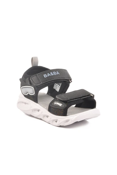 Ayakmod Siyah Cırtlı Işıklı Erkek Çocuk Spor Sandalet 018127 P - 3